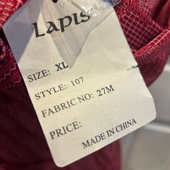 Lapis Red Long Sleeve Wrap Dress XL - Picture 6 of 7